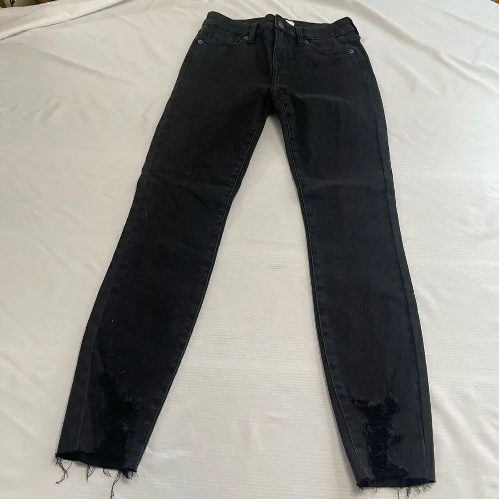 PISTOLA Black Distressed Destroyed Denim Jeans Size 27